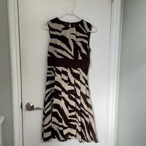 Michael Kors zebra pleated striped dress. Size 2.